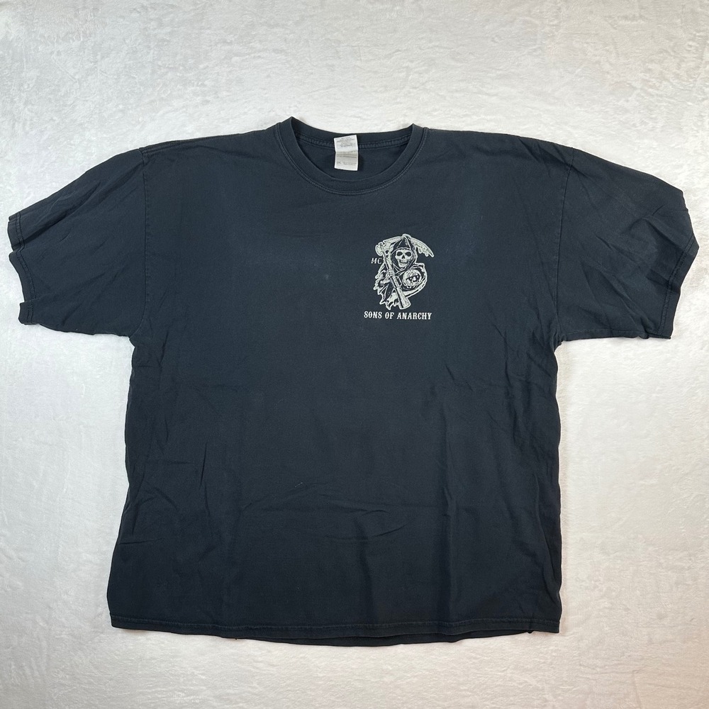 Sons of Anarchy Pennsylvania T-Shirt Mens 2XL Black Gildan Reaper MC Tee